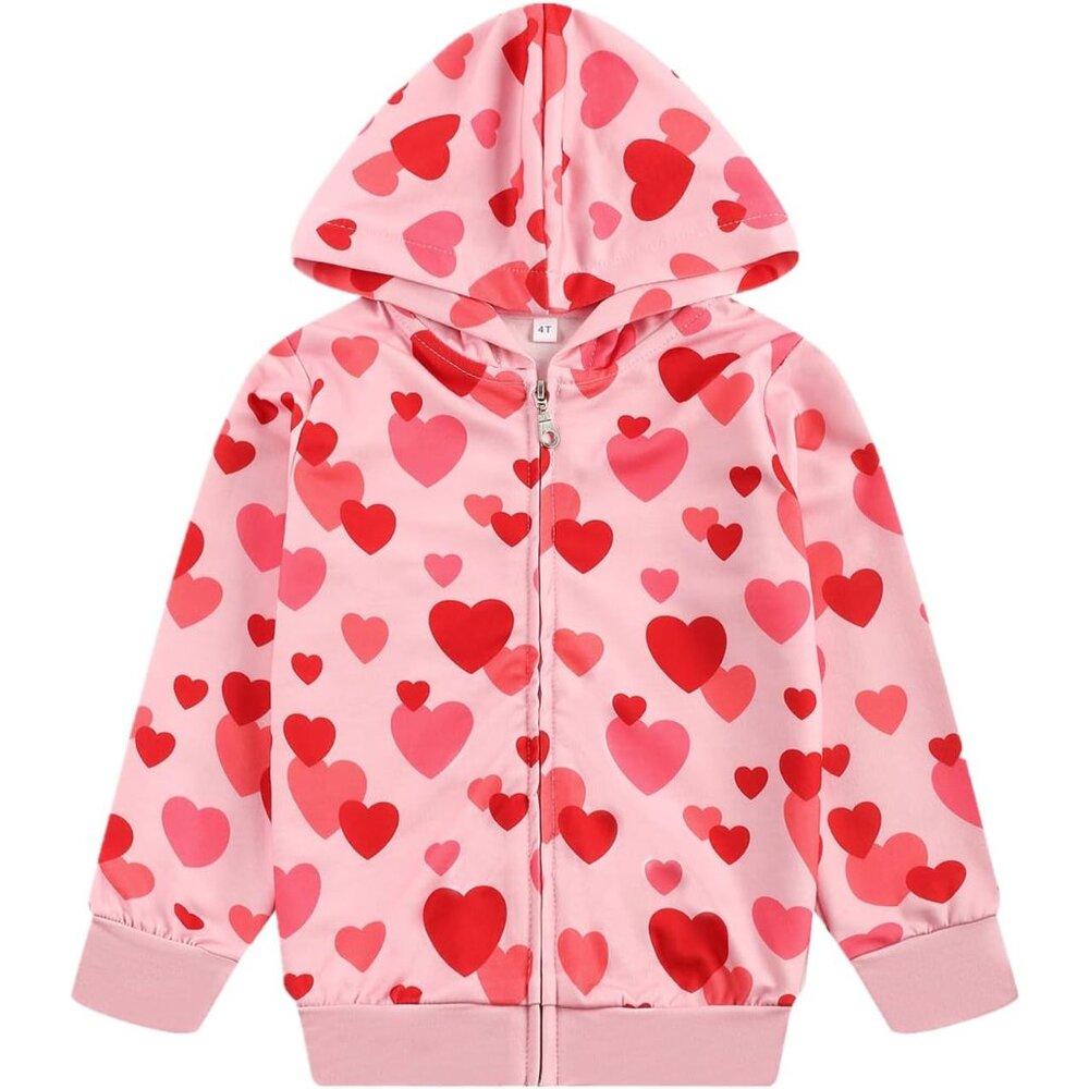Baby Girl Zip-up Jacket Rainbow Unicorn Cotton Hoodie Sweatshirt Toddler Fall Co